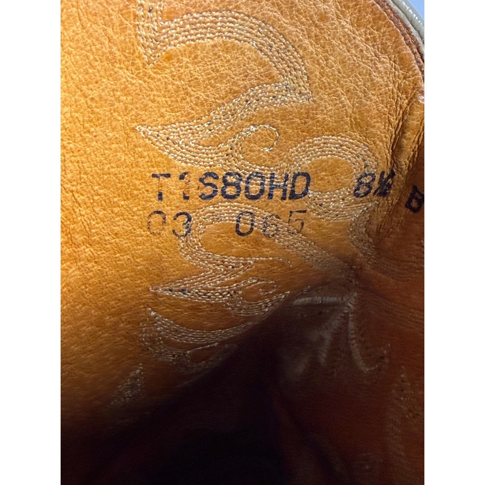 Lucchese 2000 Full Quill Ostrich Leather Western Cowboy Boots Tan Brown 8.5 B - Picture 9 of 16